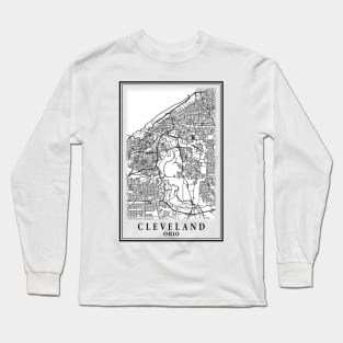 Cleveland City Map Long Sleeve T-Shirt